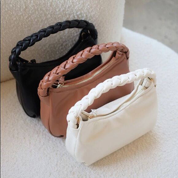 NWOT Billini Jovie Small Handbag with braided handle & removable crossbody strap - Picture 2 of 7